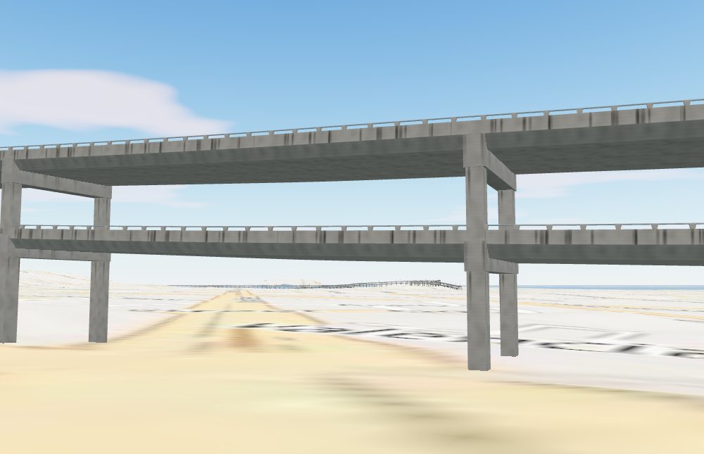 Render looking down Market Street at the Central Freeway crossing