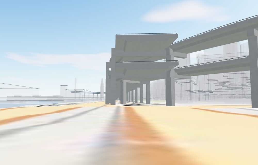 Render of the north stub end and the Broadway ramp from The Embarcadero