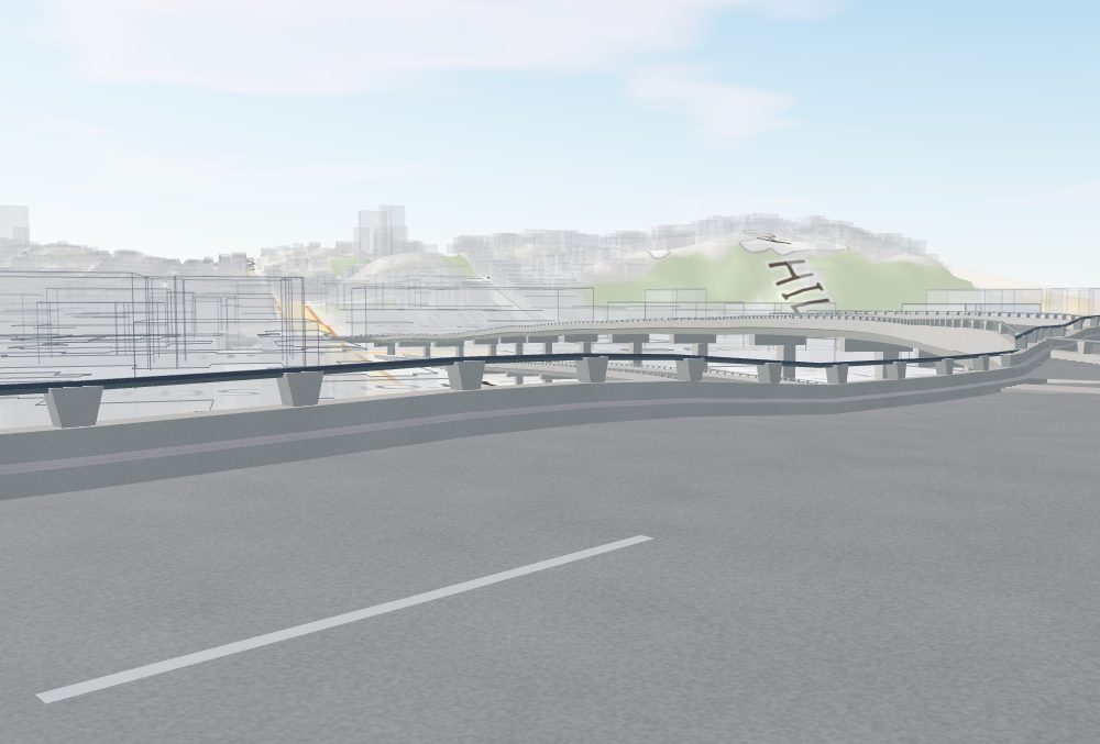 Render from the upper deck at Broadway looking toward Telegraph Hill