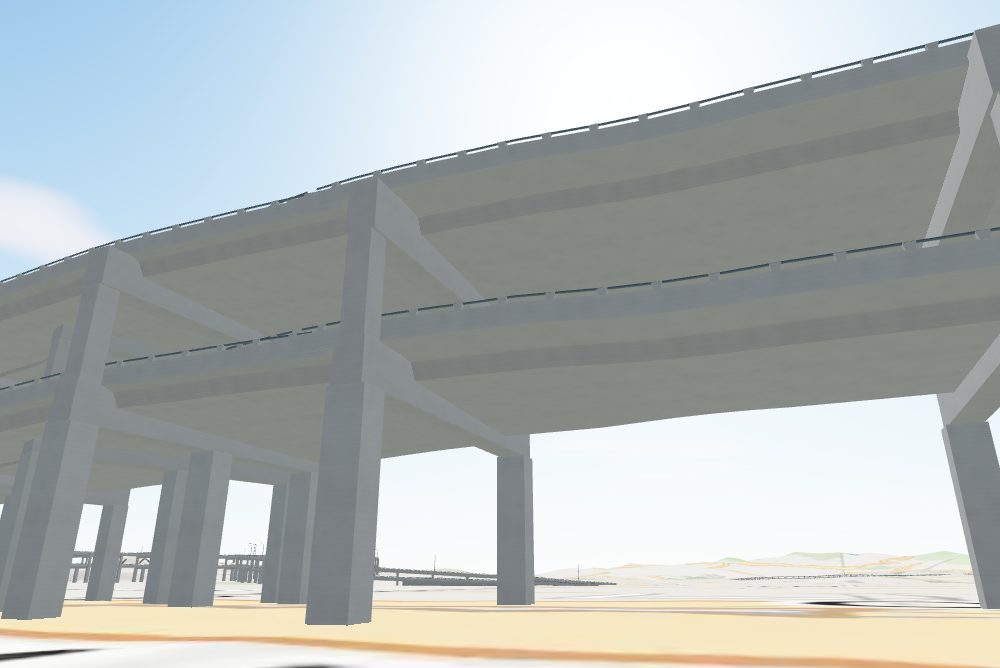 Render looking up at both decks at the foot of Market Street